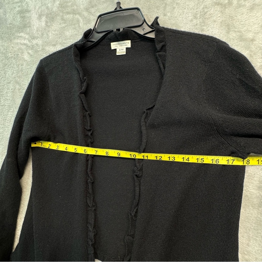 Fine Cashmere Invesements Black Open Cardigan Size S/M - Picture 6 of 8